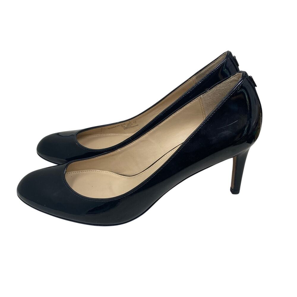Coach Devon Patent Leather Pumps Womens 11B Black Round Toe Heels Classic